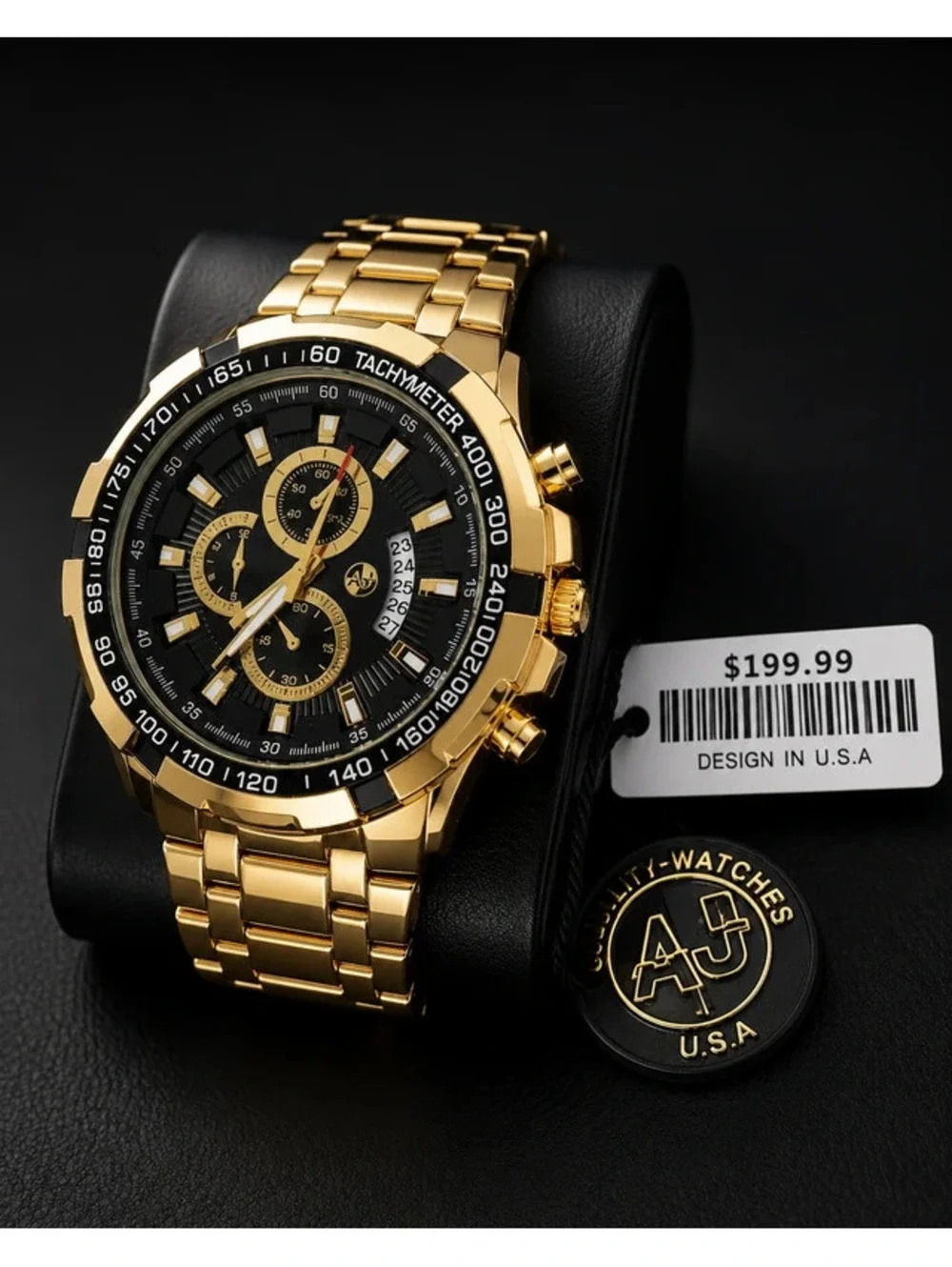 #548 AJ Gold-Tone Watch – 46mm – New With Tags